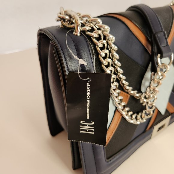 INC Interntional Concepts Ajae Patchwork Purse - NWT- Blue Multi Color - Picture 9 of 12